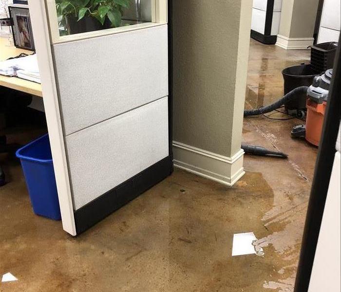 Office floor with standing water