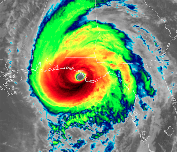 Satellite image of Hurricane Michael over Florida Panhandle